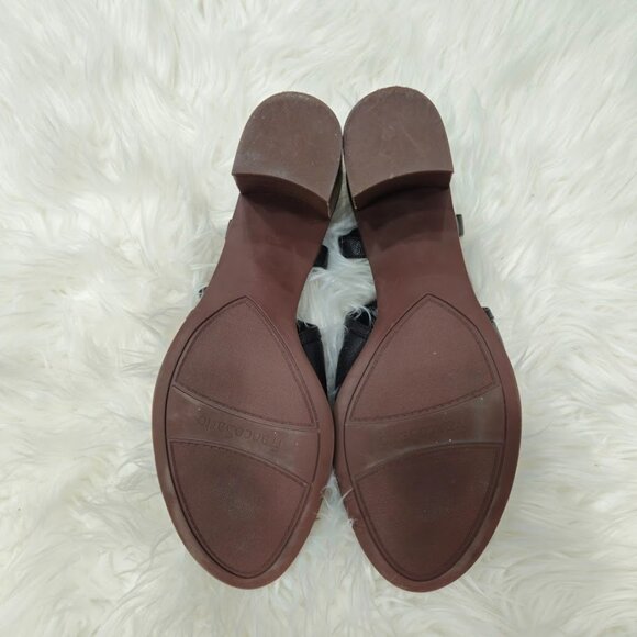 Franco Sarto Harlet Genuine Leather Black Cut Out Peep Toe Heels Boots Sandals - Picture 9 of 9